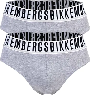 Obrázek produktu pro Pánské slipy BIKKEMBERGS, 2-pack - BI-PACK BRIEFS, elastická bavlna, pásek s logem šedá L