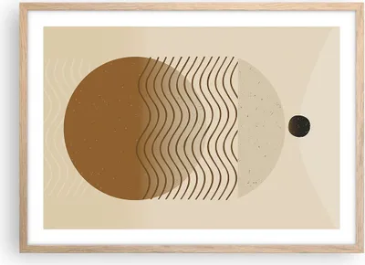 Produktbild von Gerahmtes Poster - Rahmen in heller Eiche - Abstraktion Geometrie Minimalismus - 70x50 cm - Wand Bild - Wanddeko - Wandbilder - Kunstposter - Wandposter - Bilderrahmen - Bilder - P2NAA70x50-5043