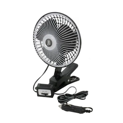 Produktbild von Auto Ventilator12 Volt, mit Klemmfuss, An/Aus-Schalter, 2 Geschwindigkeitsstufen, schwenk-, kipp- und drehbar, (H) ca. 28 cm