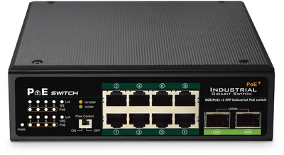 Immagine prodotto di Switch industriale Gigabit PoE+ DIGITUS DN-651110, 8 porte, non gestito
