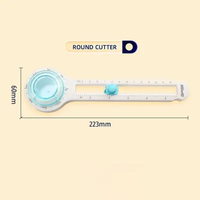 Obrázok produktu pre KW-triO rezačka kruhov na papier pre remeselníkov, kruhová rezačka, ručný kruhový rezací nástroj s priemerom 8šC32 cm, rezačka papiera s robustnou rukoväťou a nastaviteľnou konštrukciou, scrapbookingový nástroj na papierové kartičky pre domácich majstrov, príslušenstvo, šijací nástroj