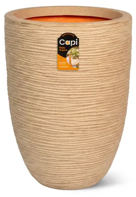Produktbild von Capi Europe - Gefäß elegant niedrig Rib NL - Terra - 34x46 - KTER782