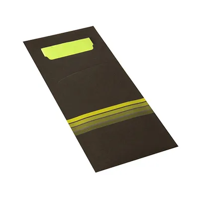Zdjęcie produktu dla Papstar Bestecktaschen schwarz limone 200x85 mm 520 Stück
