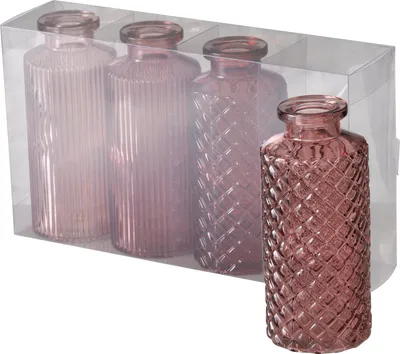 Produktbild von Boltze Vase Panja (4 Teilig, Farbe Dunkelrosa/Hellrosa, Höhe 14 cm) 2031373