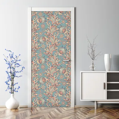 Produktbild von Dekorative Aufkleber selbstklebend Klebefolie Wandaufkleber Türposter  Blumenornament 77 x 200 cm