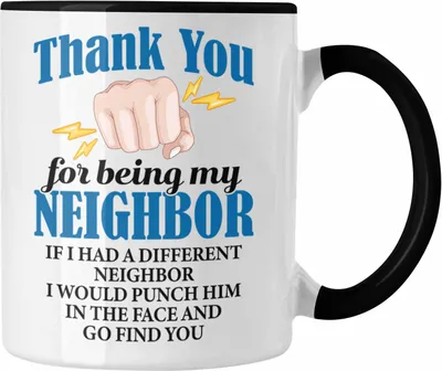 Produktbild von Trendation - Bester Nachbar Geschenk für Nachbarn Tasse Geschenkidee Beste Nachbarn der Welt (Schwarz)