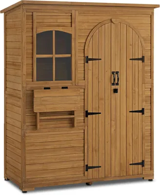 Image de Armoire de jardin en bois - Abri de jardin extérieur - Coffre de rangement extérieur - Range-outils de jardin