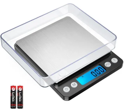 Präzisionswaage 0,01g/500g, Mini-Taschenwaage, LCD, 6 Einheiten, Tara, Schwarz