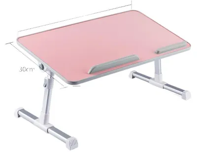 Produktbild von Klappbarer Laptoptisch fürs Bett – höhenverstellbar, tragbar, Betttablett für Sofa (Standardversion),Pink,52*30cm