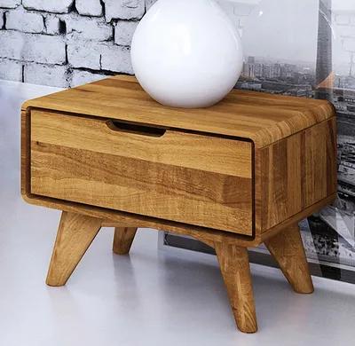 Produktbild von Nachtkommode Timaru 15 Wildeiche massiv geölt - Abmessungen: 33 x 47 x 30 cm (H x B x T)