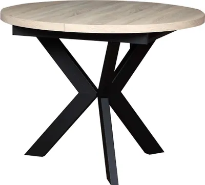Produktbild von FURNLUX Esstisch Agnes Beige 100cm / Hauptfarbe: Beige / Abmessungen: 100 x 76 x 138 cm