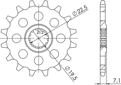 Immagine prodotto di Pignone Passo 520 - Z 16 Denti (Dis.22401)