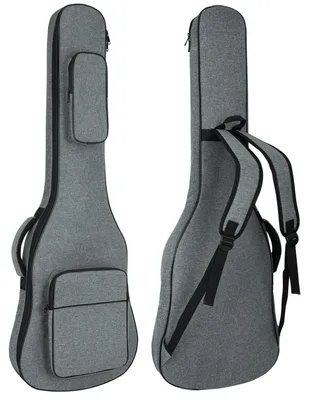 Image de Omgoods - Sac de transport pour guitare, couleur grise, avec rembourrage épais