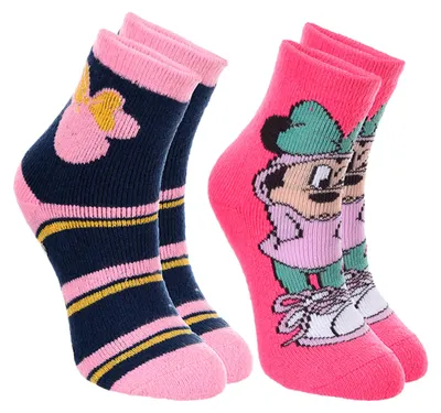 Produktbild von Disney Minnie Mouse Kinder Mädchen ABS Socken Stoppersocken 2 Paar Set Antirutsch rutschfeste Kindersocken Doppelpack   , Größe:23-26