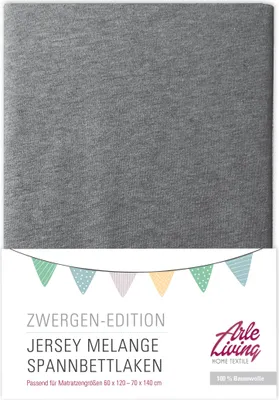 Produktbild von Melange Kinder Baby Jersey Spannbettlaken hellgrau 60x120 - 70x140 cm meliert