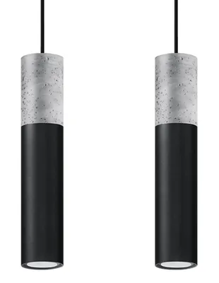 Obrázok produktu pre Závesné svietidlo BORGIO 2 čierne 2xGU10 10W oceľ/betón 90x6x30cm Sollux Lighting