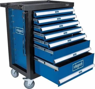 Produktbild von Werkstattwagen SCHEPPACH TW1100, 70-teilig, Max. 150 kg Traglast, 7 Schubladen, 79x49x84 cm