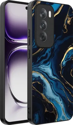 Obrázek produktu pro Smartphonica Pouzdro na telefon vhodné pro Oppo Reno 12 s mramorovým potiskem - Zadní kryt z TPU, zlatomodrý, mramorový design - Gold Blue