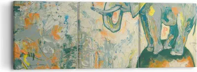 Produktbild von Bild auf Leinwand - Leinwandbild - Elefant Abstraktion - 90x30cm - Wand Bild - Wanddeko - Wandbilder - Leinwanddruck - Bilder - Kunstdruck - Wanddekoration - Leinwand bilder - Wandkunst - CA90x30-3566