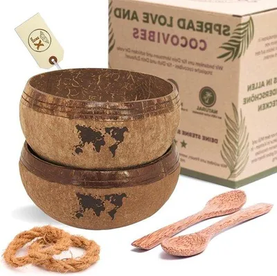 Produktbild von Handgefertigte Holzschalen-Set für Smoothiebowls