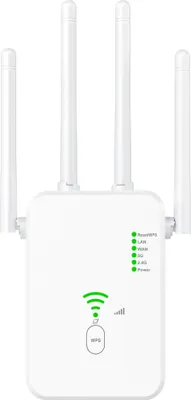 Produktbild von Repeater WiFi Wireless Router Signalverstärker AC1200 Mbit/s Hochleistungs-Extender Dual Band 2,4 GHz/5 GHz Weiß