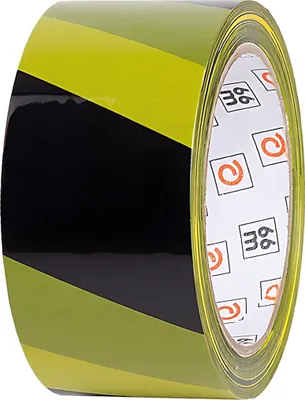 Zdjęcie produktu dla Taśma oznaczeniowa żółto-czarna 66m:50mm - kreskowana po przekątnej