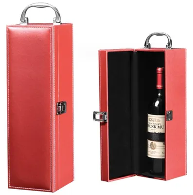 Image de Coffret cadeau pour une bouteille de vin - Emballage n simili cuir