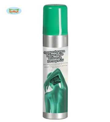 Image de Halloween Spray pour le corps Couleurs créatives de fête Blanc Vert Lumière noire Cheveux visage, couleur : vert