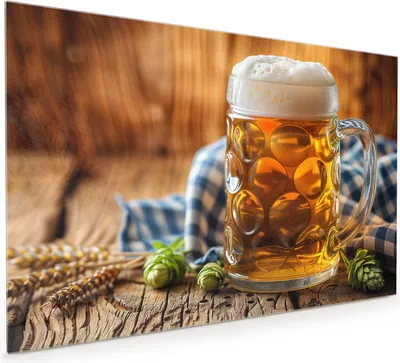 Produktbild von Küchenrückwand Spritzschutz Glas mit Motiv Bierglas 40 x 40 cm