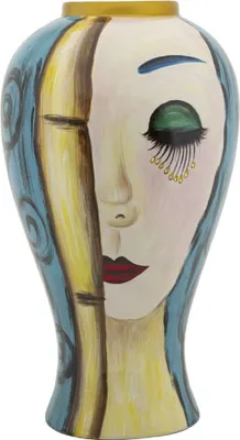 Produktbild von Mauro Ferretti Vase Kunst Gesicht Ø 28x50 cm mehrfarbig