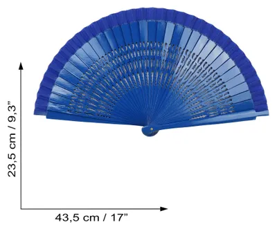 Produktbild von Fächer - Wedel - faltbarer Fächer - Handfächer - einfarbig - groß - blau