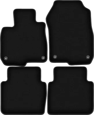 Image de Tapis de sol velours sur-mesure pour Honda CR-V V (2018-, SUV) noir, jeu 4 pièces, fixations