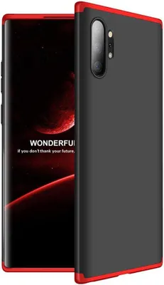 Produktbild von Hülle für Samsung Galaxy Note 10 360 Grad Schutz mit Displayglas Bumper Cover Galaxy Note 10 Farbe: Schwarz, Rot