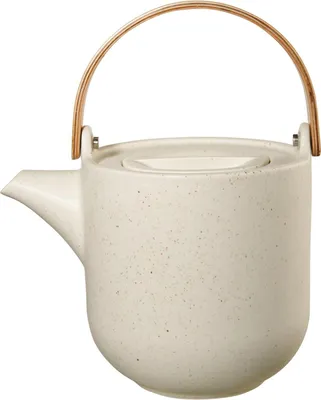 Produktbild von ASA Selection coppatea Teekanne mit Holzgriff sencha, Kanne, Porzellan, Weiß matt, 1 L, 19370193