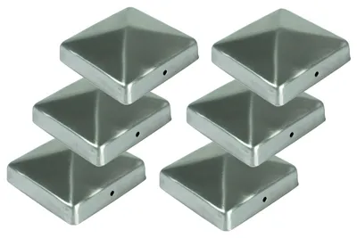 Produktbild von 6x Edelstahl Pfostenkappe Pyramide 71x71mm Zaunkappe Zierkappe Pfahl Zaun Kappe