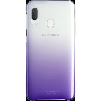 The back of a Samsung phone with a gradient color.