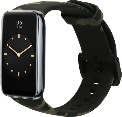 Zdjęcie produktu dla opaska kwmobile kompatybilna z Xiaomi Mi Band 7 Pro Armband - Fitness Tracker Sportowa opaska na ramię wykonana z TPU i silikonu - kamuflaż czarny jasnozielony