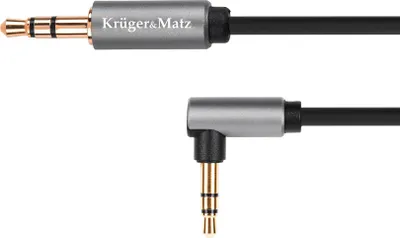 Produktbild von Krüger&Matz Basic 3.5mm Klinkenkabel gerade auf gewinkelt 1.8m knickfest