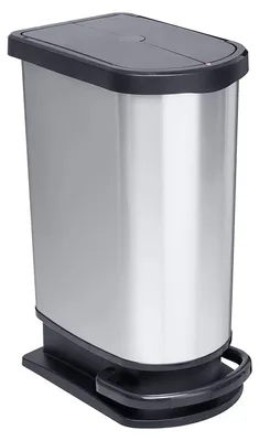 Image de Poubelle de 50 litres pour le tri des déchets, avec couvercle et pédale, en plastique (PP) sans BPA