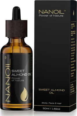 Immagine prodotto di Olio di mandorle Nanoil Almond Oil 50ml - olio naturale per la cura di viso, corpo e capelli