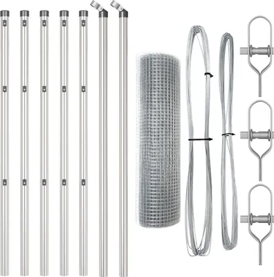 Produktbild von Möbel Geschweißter Drahtzaun mit 7 Pfosten 0.4x10 m verzinkter Stahl - Metallzäune 3351556
