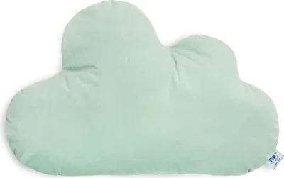 Produktbild von Pepi Kuschelkissen in Wolken Form - Handgenäht Antiallergenes Kissen 55×36 cm weiches Kinderkissen Dekokissen für Babys Plüschwolke - Nube Light Green