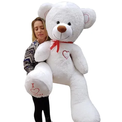 Obrázek produktu pro Medvídek XXL 160 cm - Plyšová hračka velká - plyšová hračka se stuhou - bílá