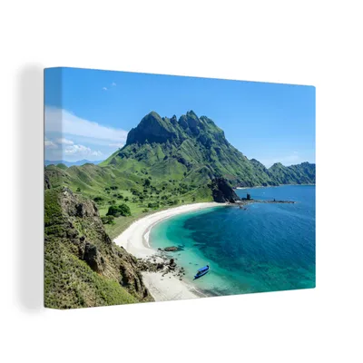 Produktbild von OneMillionCanvasses® - Leinwandbilder - 150x100 cm, Blick über die Insel Padar, Wandbilder Kunstdruck Wanddekoration
