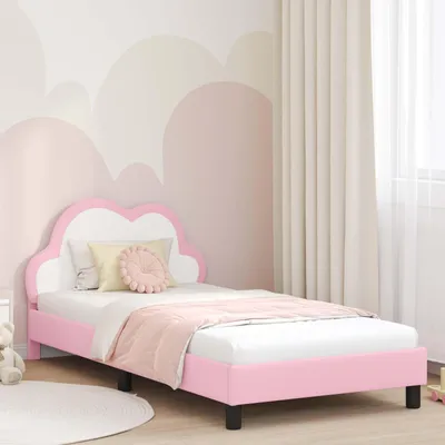 Image de Maison Exclusive - Cadre de lit d'enfant avec tête de lit rose 80 x 200 cm PU