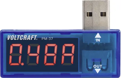 Produktbild von VOLTCRAFT PM-37 USB Tester digital CAT I Anzeige (Counts): 999