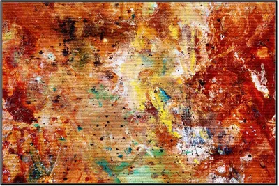 Produktbild von Wallario Wandbild Künstlerische bunte Leinwand - Farbkleckse und Tupfer, Größe: 61 x 91,50 cm, Poster mit schwarzem Aluminiumrahmen