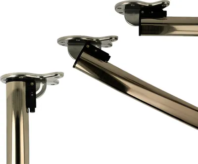 Produktbild von Abklappbares Tischbein 710mm Edelstahl finsih d:50mm Tischfuß aus Metall