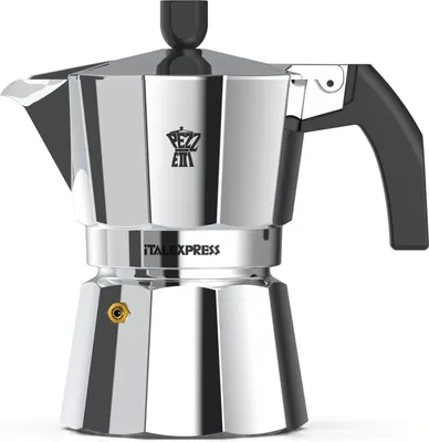Obrázok produktu pre PEZZETTI Italexpress, Moka kanvica, 0,15 L, Hliník, Čierna, Hliník, 3 šálok, 1 kusov