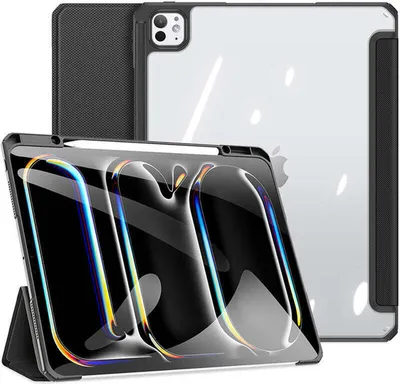 Produktbild von iPad Pro 13 (2024/2025) Hülle - Dux Ducis Toby Tri-Fold Ständer Klapphülle mit Schlaf/Wach-Funktion - Schwarz